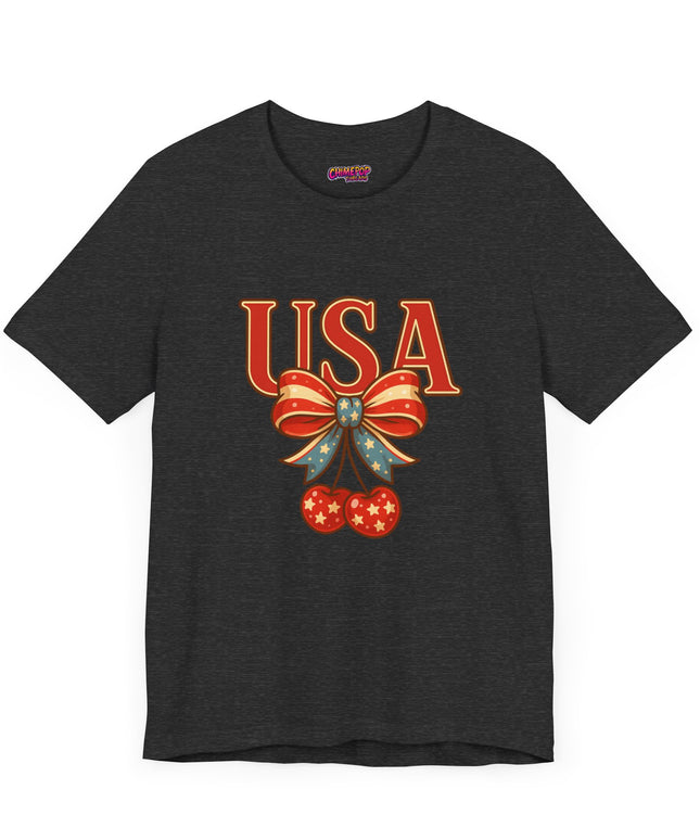 USA CHERRY BOW GRAPHIC TEE