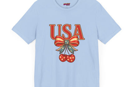 USA CHERRY BOW GRAPHIC TEE