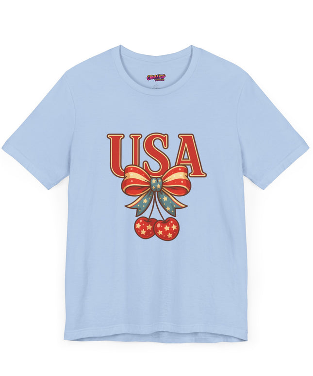 USA CHERRY BOW GRAPHIC TEE