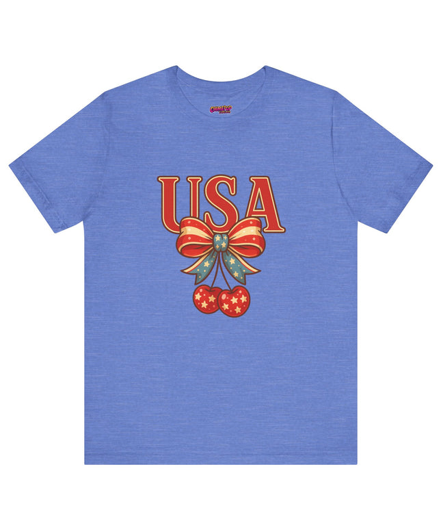 USA CHERRY BOW GRAPHIC TEE