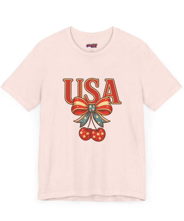 USA CHERRY BOW GRAPHIC TEE