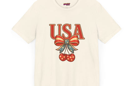 USA CHERRY BOW GRAPHIC TEE