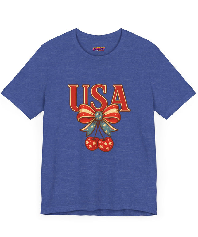 USA CHERRY BOW GRAPHIC TEE