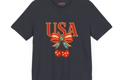 USA CHERRY BOW GRAPHIC TEE