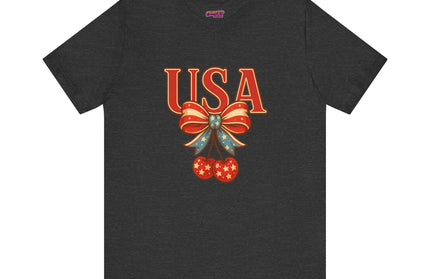 USA CHERRY BOW GRAPHIC TEE