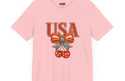 USA CHERRY BOW GRAPHIC TEE