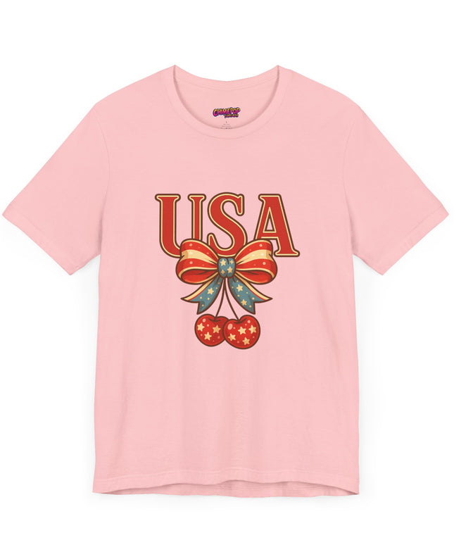 USA CHERRY BOW GRAPHIC TEE