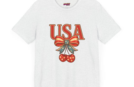 USA CHERRY BOW GRAPHIC TEE
