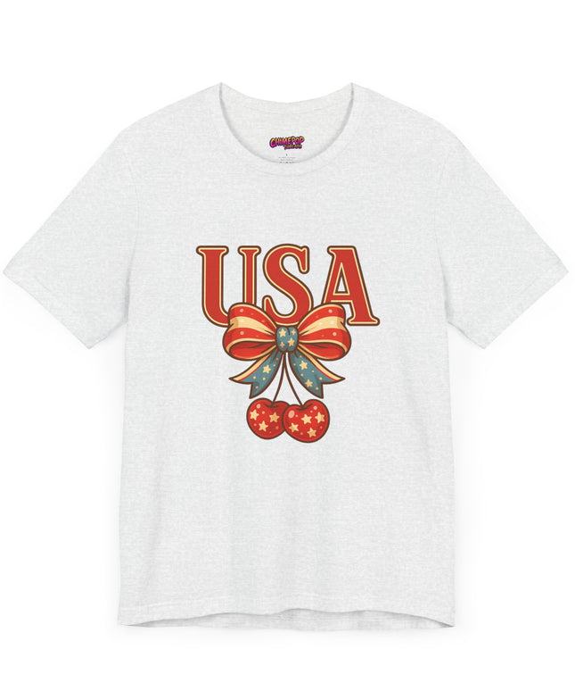 USA CHERRY BOW GRAPHIC TEE