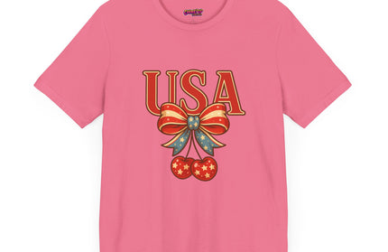 USA CHERRY BOW GRAPHIC TEE