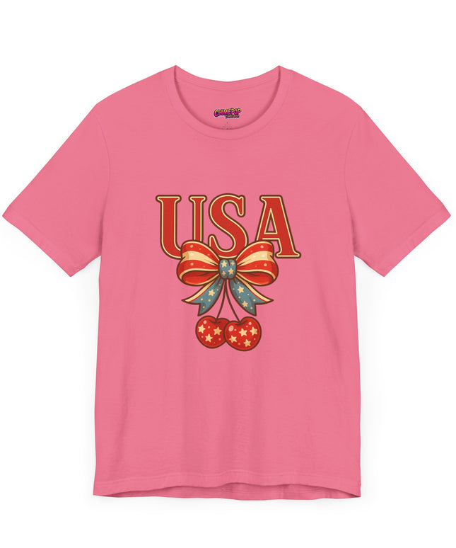 USA CHERRY BOW GRAPHIC TEE