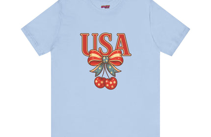 USA CHERRY BOW GRAPHIC TEE