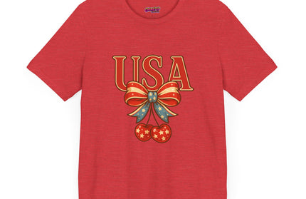 USA CHERRY BOW GRAPHIC TEE