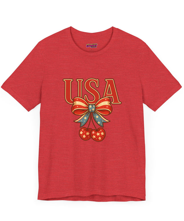 USA CHERRY BOW GRAPHIC TEE