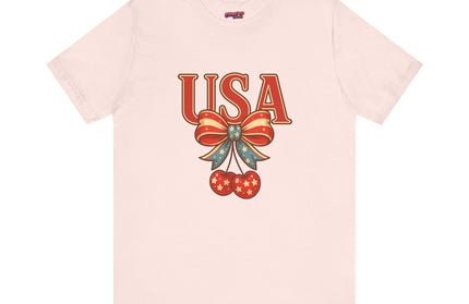 USA CHERRY BOW GRAPHIC TEE