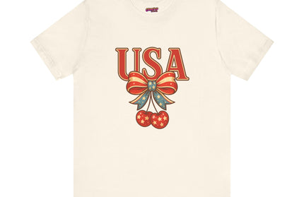 USA CHERRY BOW GRAPHIC TEE