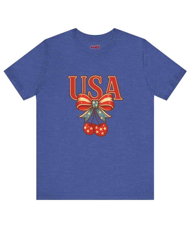USA CHERRY BOW GRAPHIC TEE