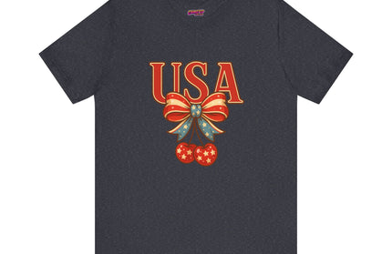 USA CHERRY BOW GRAPHIC TEE