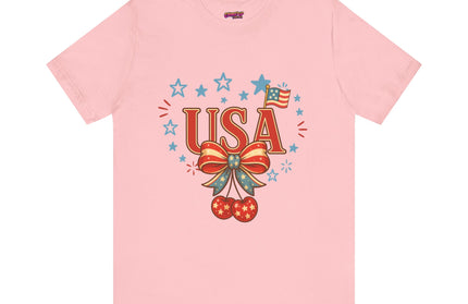 USA CHERRY COQUETTE STARS AND STRIPES TEE
