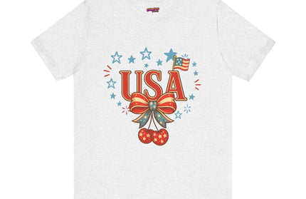 USA CHERRY COQUETTE STARS AND STRIPES TEE