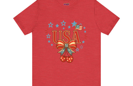 USA CHERRY COQUETTE STARS AND STRIPES TEE