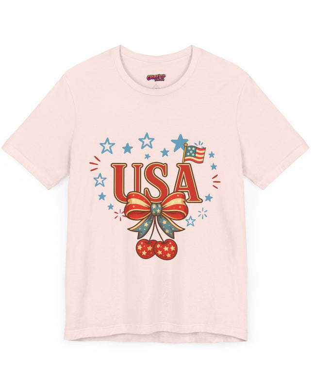 USA CHERRY COQUETTE STARS AND STRIPES TEE