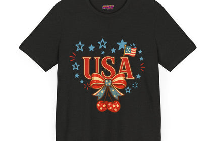 USA CHERRY COQUETTE STARS AND STRIPES TEE