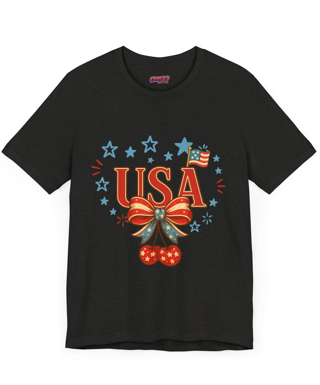 USA CHERRY COQUETTE STARS AND STRIPES TEE
