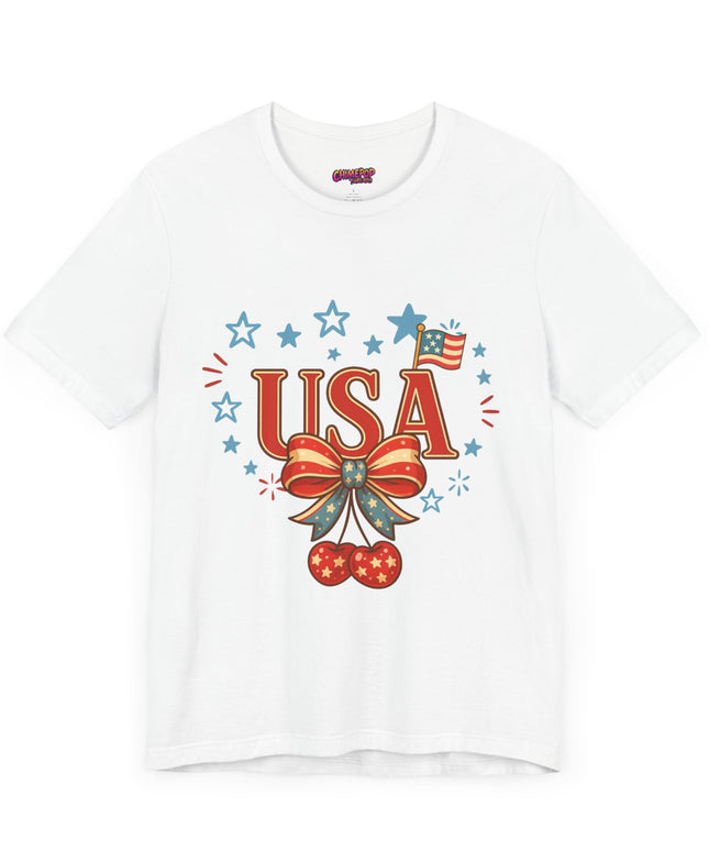 USA CHERRY COQUETTE STARS AND STRIPES TEE