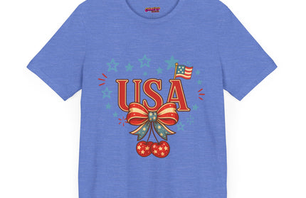 USA CHERRY COQUETTE STARS AND STRIPES TEE