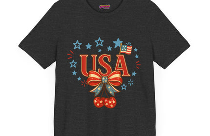 USA CHERRY COQUETTE STARS AND STRIPES TEE