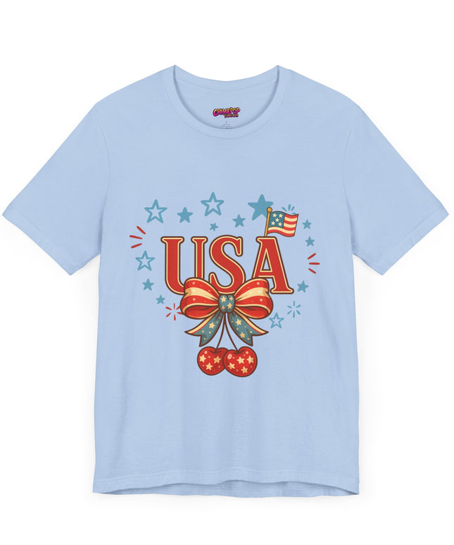 USA CHERRY COQUETTE STARS AND STRIPES TEE
