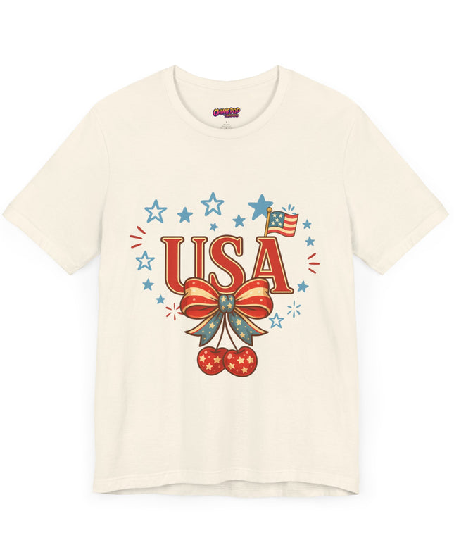 USA CHERRY COQUETTE STARS AND STRIPES TEE