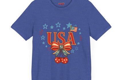 USA CHERRY COQUETTE STARS AND STRIPES TEE