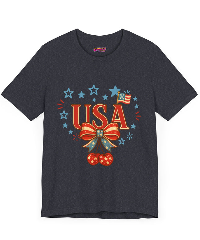 USA CHERRY COQUETTE STARS AND STRIPES TEE