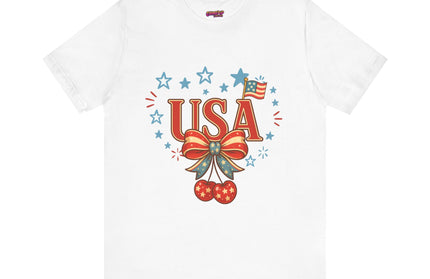 USA CHERRY COQUETTE STARS AND STRIPES TEE