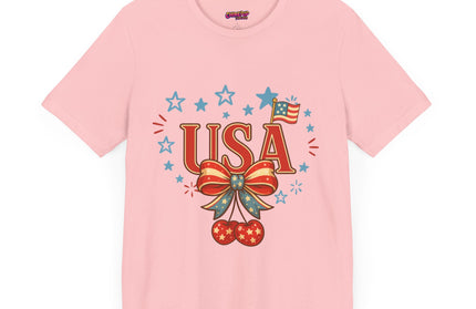 USA CHERRY COQUETTE STARS AND STRIPES TEE