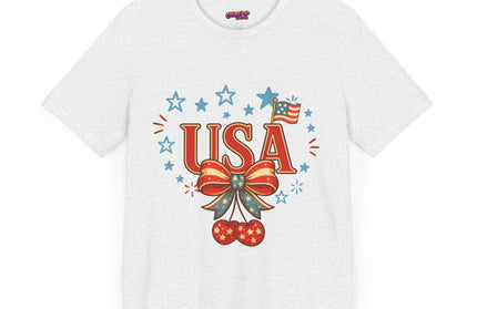 USA CHERRY COQUETTE STARS AND STRIPES TEE