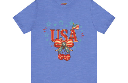 USA CHERRY COQUETTE STARS AND STRIPES TEE