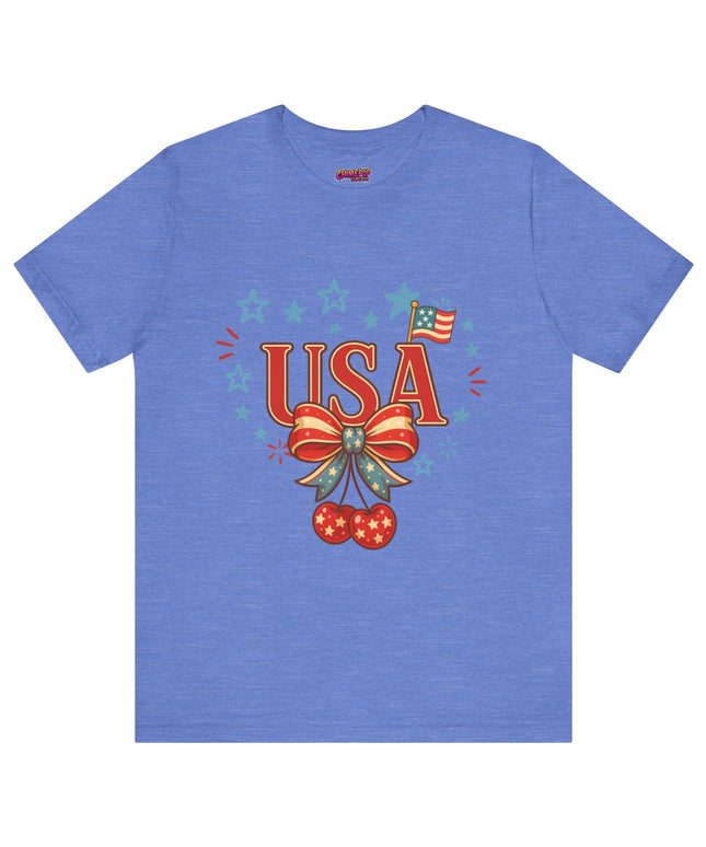 USA CHERRY COQUETTE STARS AND STRIPES TEE
