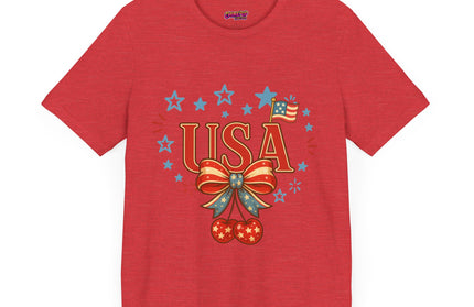 USA CHERRY COQUETTE STARS AND STRIPES TEE