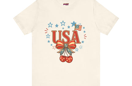 USA CHERRY COQUETTE STARS AND STRIPES TEE
