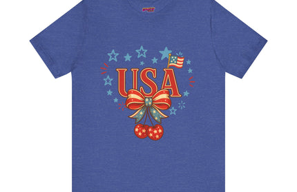 USA CHERRY COQUETTE STARS AND STRIPES TEE
