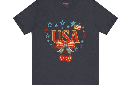 USA CHERRY COQUETTE STARS AND STRIPES TEE