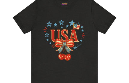 USA CHERRY COQUETTE STARS AND STRIPES TEE