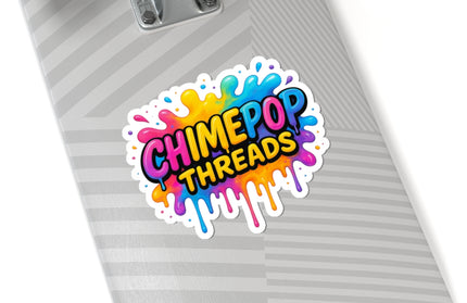 Vibrant Kiss-Cut Stickers for Laptop & Decor – ChimePop Threads Splash BKGD