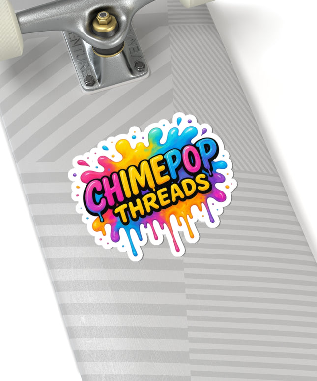 Vibrant Kiss-Cut Stickers for Laptop & Decor – ChimePop Threads Splash BKGD