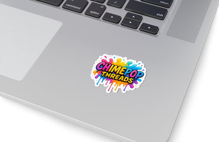 Vibrant Kiss-Cut Stickers for Laptop & Decor – ChimePop Threads Splash BKGD