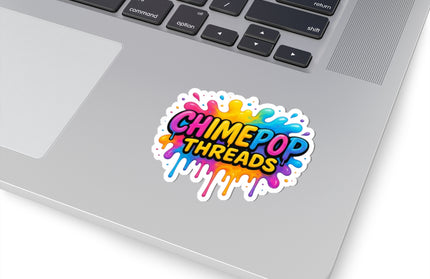 Vibrant Kiss-Cut Stickers for Laptop & Decor – ChimePop Threads Splash BKGD