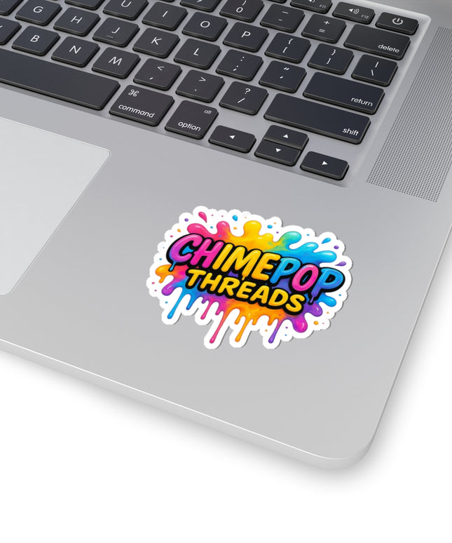Vibrant Kiss-Cut Stickers for Laptop & Decor – ChimePop Threads Splash BKGD